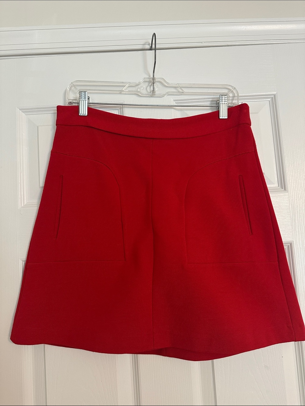 Anthropologie Cherry Red A-Line Mini Skirt